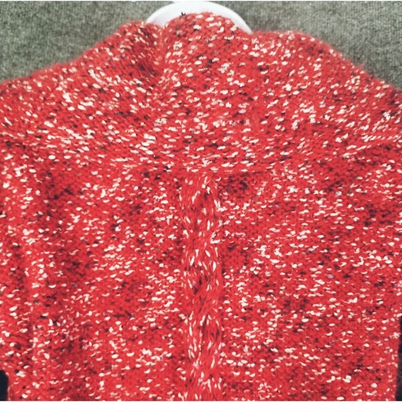 Sweater Women's M Long Sleeve Cowl Cable Red Black Stretchy Knit Soft Athleisure - Picture 5 of 12